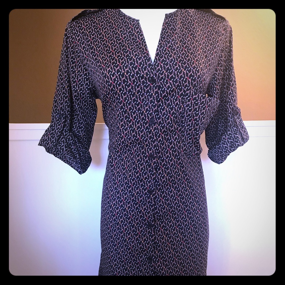 Bar III Oversized Blouse Button Midi Dress Small